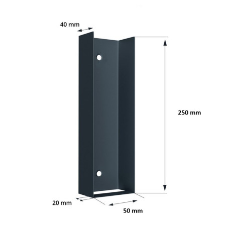 Pamato laikiklis RAL7016 PILKAS BLIZGUS 50X250 metalinis (antracito pamatui)