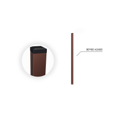 80x80x2 H2400 stulpas cinkuotas RAL 8017 80x80x2 H2400 stulpas cinkuotas RAL 8017