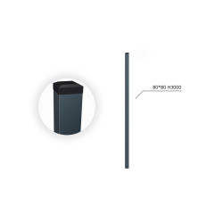 80x80x2 H3000 stulpas cinkuotas RAL7016 80x80x2 H3000 stulpas cinkuotas RAL7016