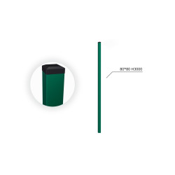 80x80x2 H3000 stulpas cinkuotas RAL 6005 80x80x2 H3000 stulpas cinkuotas RAL 6005