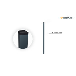 80x80x2 H2400 stulpas cinkuotas RAL 7016 80x80x2 H2400 stulpas cinkuotas RAL 7016