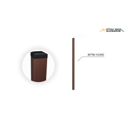 80x80x2 H2400 stulpas cinkuotas RAL 8017 80x80x2 H2400 stulpas cinkuotas RAL 8017