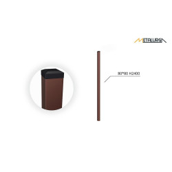 80x80x2 H2400 stulpas cinkuotas RAL 8017 80x80x2 H2400 stulpas cinkuotas RAL 8017