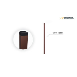 60x60x1.5 H2300 stulpas cinkuotas RAL8017 60x60x1.5 H2300 stulpas cinkuotas RAL8017