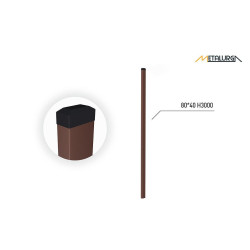 80x40x2 H3000 stulpas cinkuotas RAL 8017 80x40x2 H3000 stulpas cinkuotas RAL 8017