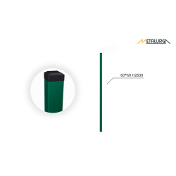 60x60x1.5 H2600 stulpas cinkuotas RAL 6005 60x60x1.5 H2600 stulpas cinkuotas RAL 6005
