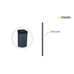 80x80x2 H2600 stulpas cinkuotas RAL 7016 80x80x2 H2600 stulpas cinkuotas RAL 7016