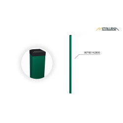 80x80x2 H2800 stulpas cinkuotas RAL 6005 80x80x2 H2800 stulpas cinkuotas RAL 6005