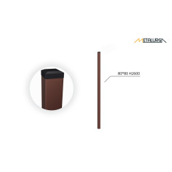 80x80x2 H2600 stulpas cinkuotas RAL 8017 80x80x2 H2600 stulpas cinkuotas RAL 8017
