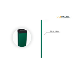 80x80x2 H3000 stulpas cinkuotas RAL 6005 80x80x2 H3000 stulpas cinkuotas RAL 6005