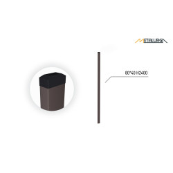 80x40x2 H2400 stulpas cinkuotas RAL 8019 80x40x2 H2400 stulpas cinkuotas RAL 8019