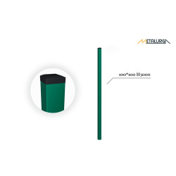 100x100x3 H3000 stulpas cinkuotas RAL 6005 100x100x3 H3000 stulpas cinkuotas RAL 6005