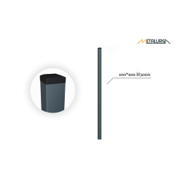 100x100x3 H3000 stulpas cinkuotas RAL 7016 3 100x100x3 H3000 stulpas cinkuotas RAL 7016 3