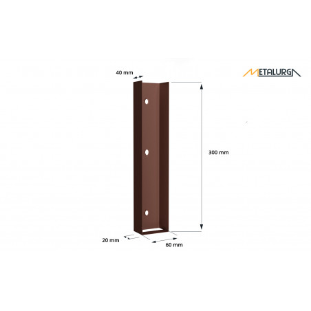 Pamato laikiklis RAL8017 RUDAS BLIZGUS U60X300 metalinis
