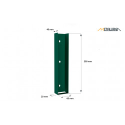 Pamato laikiklis RAL6005 ŽALIAS BLIZGUS U60X300 metalinis