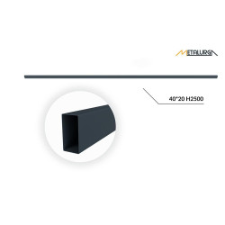 Tvoros skersinis 40x20x1.2 L2500 nudažytas ir cinkuotas RAL 7016 3 Tvoros skersinis 40x20x1.2 L2500 nudažytas ir cinkuotas RAL 7016 3