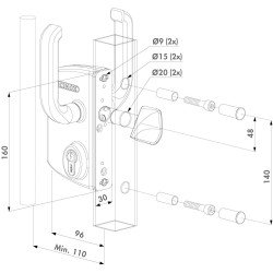 LOCINOX stumdomų kiemo vartų spyna LSKZU2 su užrakinimo gaudytuvu SSKZ QF(užrakinimo kuoliuko minimalūs išmatavimai 80x60) LOCINOX stumdomų kiemo vartų spyna LSKZU2 su užrakinimo gaudytuvu SSKZ QF(užrakinimo kuoliuko minimalūs išmatavimai 80x60)
