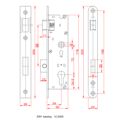 Spyna ZW1 standartinė 60x40 ZW1 lock 4