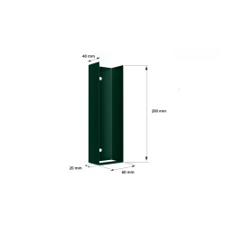 Pamato laikiklis RAL6005 ŽALIAS BLIZGUS U60X200 metalinis 6 Pamato laikiklis RAL6005 ŽALIAS BLIZGUS U60X200 metalinis 6