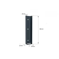 Pamato laikiklis RAL7016 PILKAS BLIZGUS U60X300 metalinis 6 Pamato laikiklis RAL7016 PILKAS BLIZGUS U60X300 metalinis 6