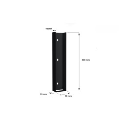 Pamato laikiklis RAL9005 JUODAS BLIZGUS U60X300 metalinis 6 Pamato laikiklis RAL9005 JUODAS BLIZGUS U60X300 metalinis 6