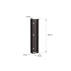 Pamato laikiklis RAL8019 RUDAS MATINIS U60X300 metalinis 6 Pamato laikiklis RAL8019 RUDAS MATINIS U60X300 metalinis 6