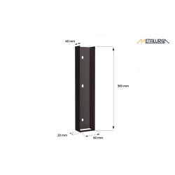 Pamato laikiklis RAL8019 RUDAS MATINIS U60X300 metalinis 9 Pamato laikiklis RAL8019 RUDAS MATINIS U60X300 metalinis 9