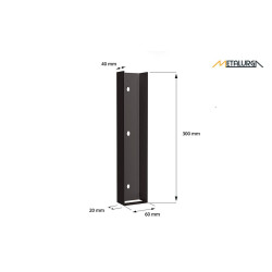 Pamato laikiklis RAL8019 RUDAS MATINIS U60X300 metalinis 11 Pamato laikiklis RAL8019 RUDAS MATINIS U60X300 metalinis 11