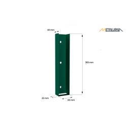 Pamato laikiklis RAL6005 ŽALIAS BLIZGUS U60X300 metalinis 9 Pamato laikiklis RAL6005 ŽALIAS BLIZGUS U60X300 metalinis 9