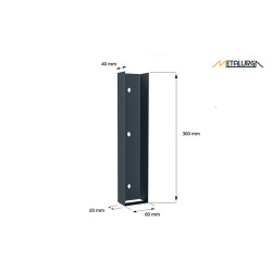 Pamato laikiklis RAL7016 PILKAS BLIZGUS U60X300 metalinis 8 Pamato laikiklis RAL7016 PILKAS BLIZGUS U60X300 metalinis 8