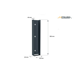 Pamato laikiklis RAL7016 PILKAS BLIZGUS U60X300 metalinis 9 Pamato laikiklis RAL7016 PILKAS BLIZGUS U60X300 metalinis 9