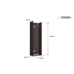 Pamato laikiklis RAL8019 RUDAS MATINIS U60X200 metalinis 10