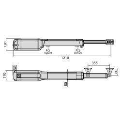 (Užsakoma) - BFT varstomų vartų "MINI" automatikos komplektas Kustos Ultra BT A25 (varčia iki 2,5m)