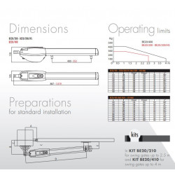 Varstomų vartų automatika ROGER BE 20 iki 2,5 metrų varčia komplektas KIT BE20/210GO