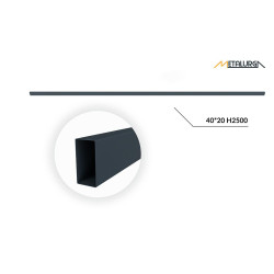 Tvoros skersinis 40x20x1.2 L3000 nudažytas ir cinkuotas RAL 7016