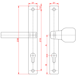 Rankena WKP (ZW1/72) (rankena ir burbulas) WKP door handle