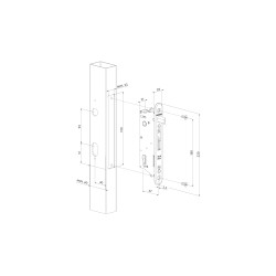 LOCINOX SIXTYLOCK Įleidžiama vartelių spyna 60mm profiliui su reguliuojama atrama SF KM LOCINOX SIXTYLOCK Įleidžiama vartelių spyna 60mm profiliui su reguliuojama atrama SF KM