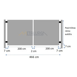  Varstomi kiemo vartai rombo užpildas 4,5 m pločio 